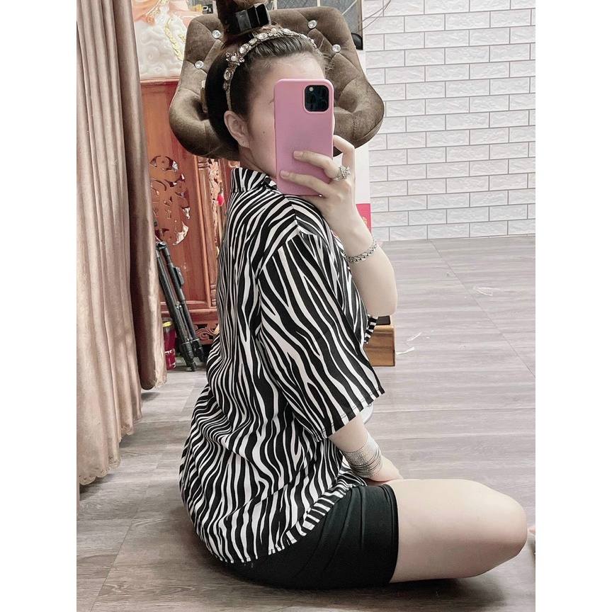 Sét beo quảng châu , áo sơ mi form rộng phối quần leggin ngố co giãn