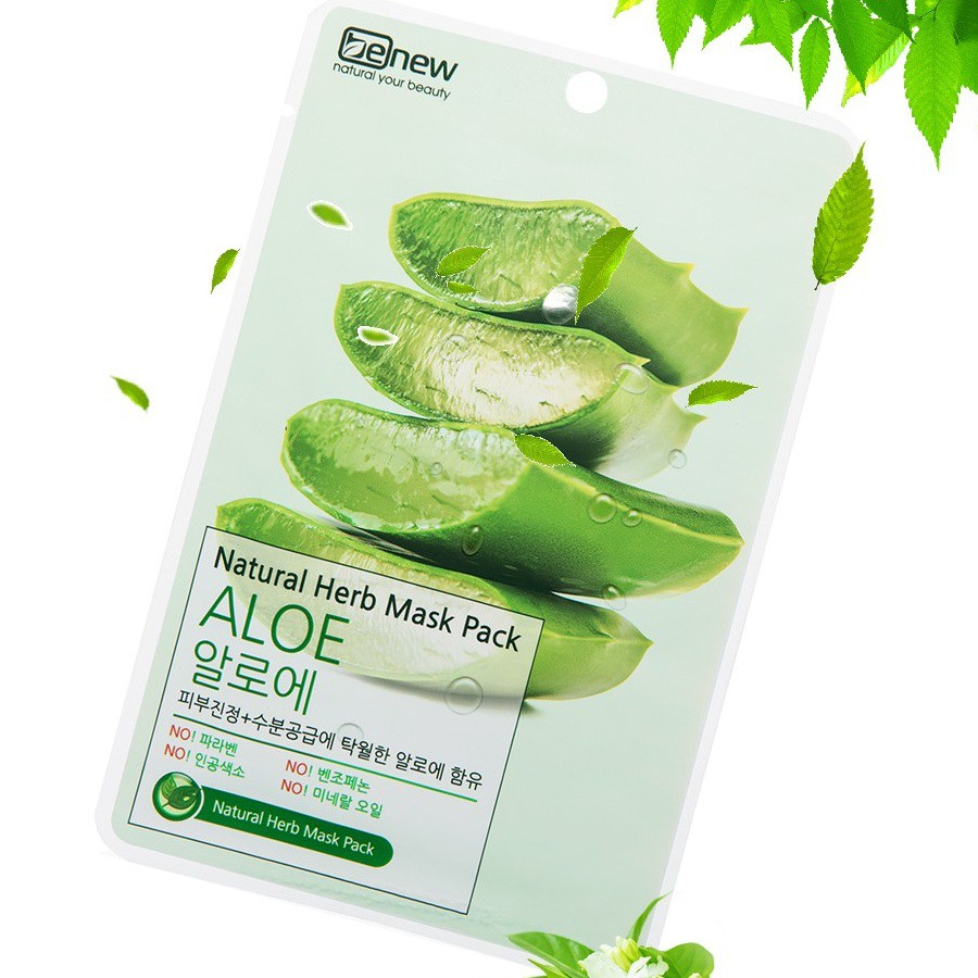 Đắp Mặt Nạ Trắng Da, Dưỡng Ẩm Lô Hội Aloe Benew Hàn Quốc 22Ml/Cái - Hàng Chính Hãng