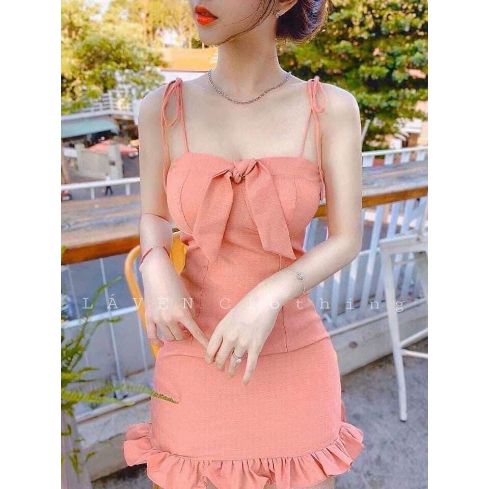 [Mã FAMAYWA2 giảm 10K đơn 50K] Đầm Nữ 2 Dây Thắt (Có Mút Ngực) Cột Nơ Giữa Quyến Rũ Thời Trang | BigBuy360 - bigbuy360.vn