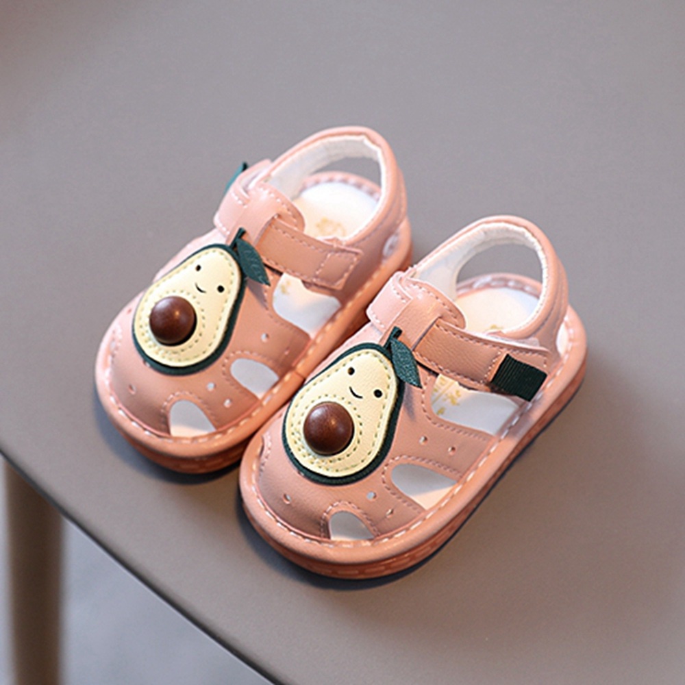 Giày sandal họa tiết quả bơ hoạt hình có âm thanh cho bé gái 0-2 tuổi