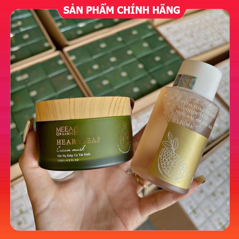 Combo Mặt Nạ Diếp Cá Tái Sinh MeeA Organic + Toner Lựu Đỏ Pure MeeA Origin Chính Hãng