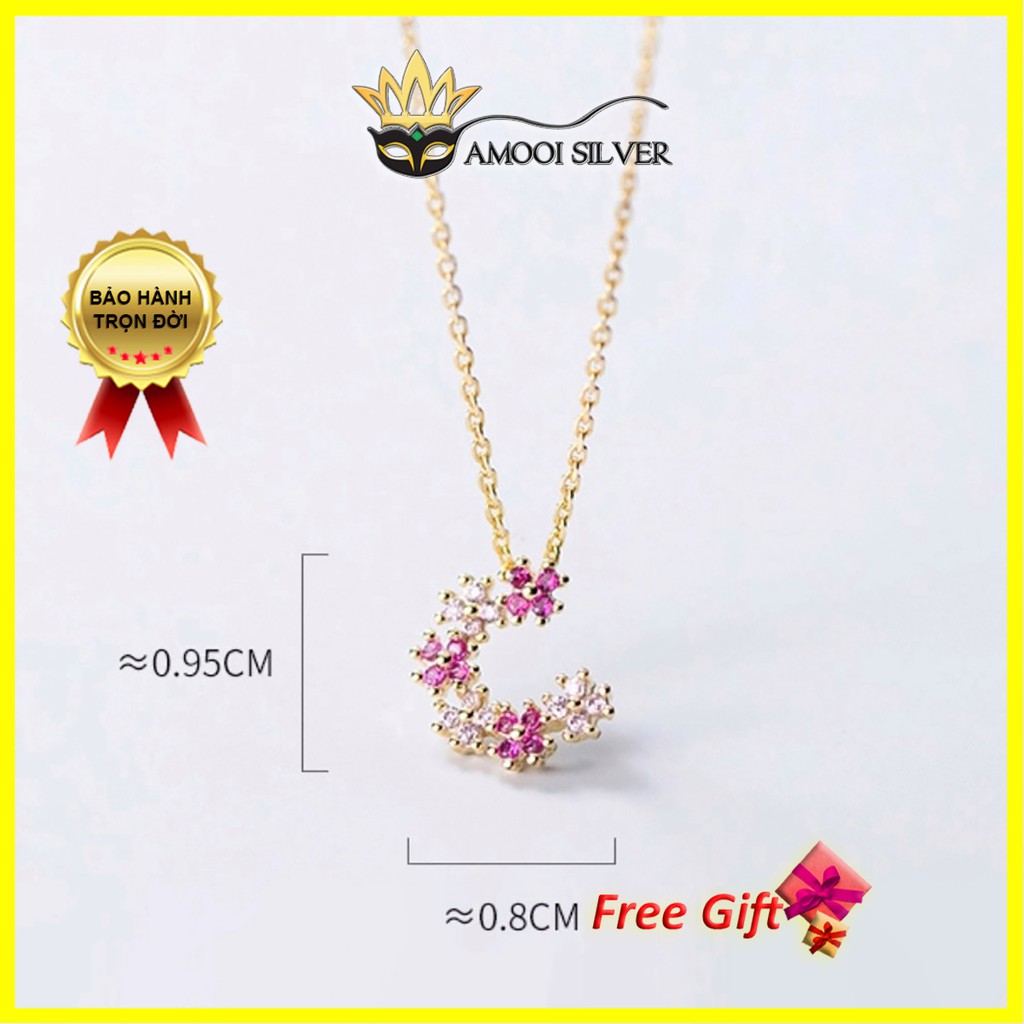 Dây chuyền bạc S925 hình hoa chữ C - Amooi Silver AD142