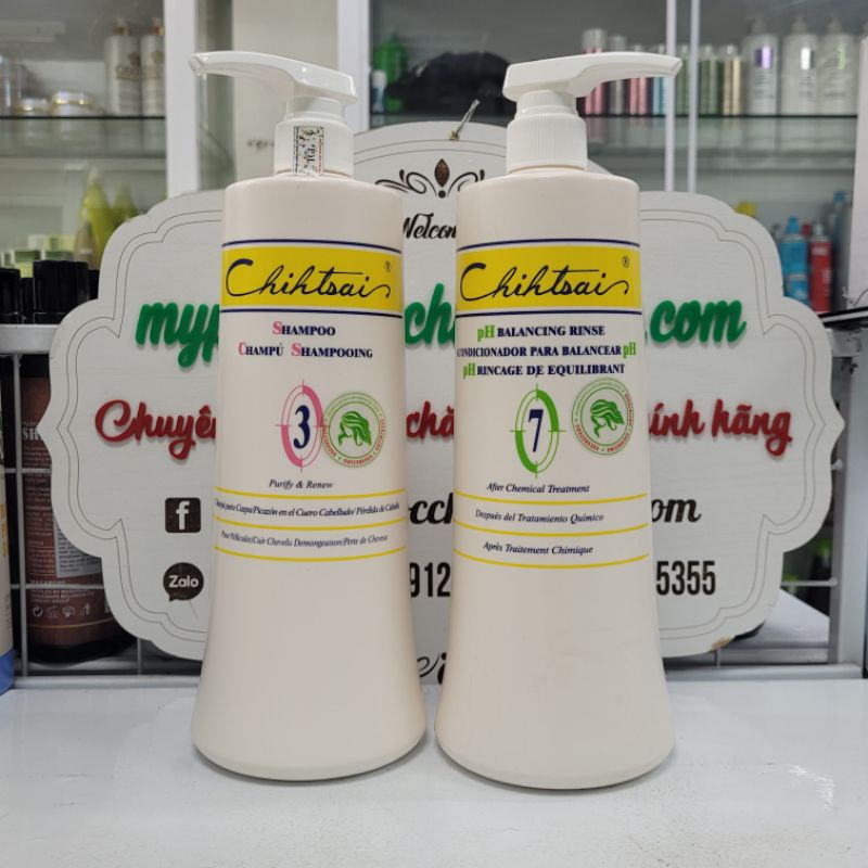 DẦU GỘI VÀ DẦU XẢ PHỤC HỒI TÓC HƯ TỔN CHITHSAI GỘI 3 - XẢ 7 1000ML