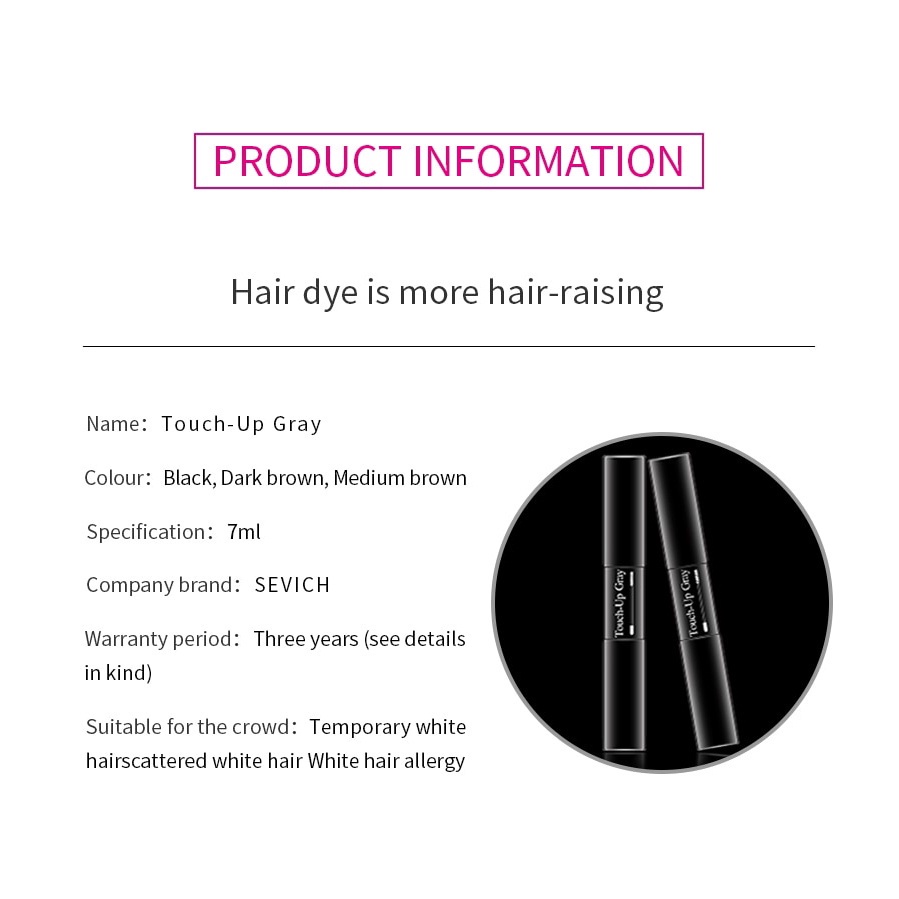 Hair Dye Pen 3 Colors Instantly Cover Gray Hair Color Brush JP5