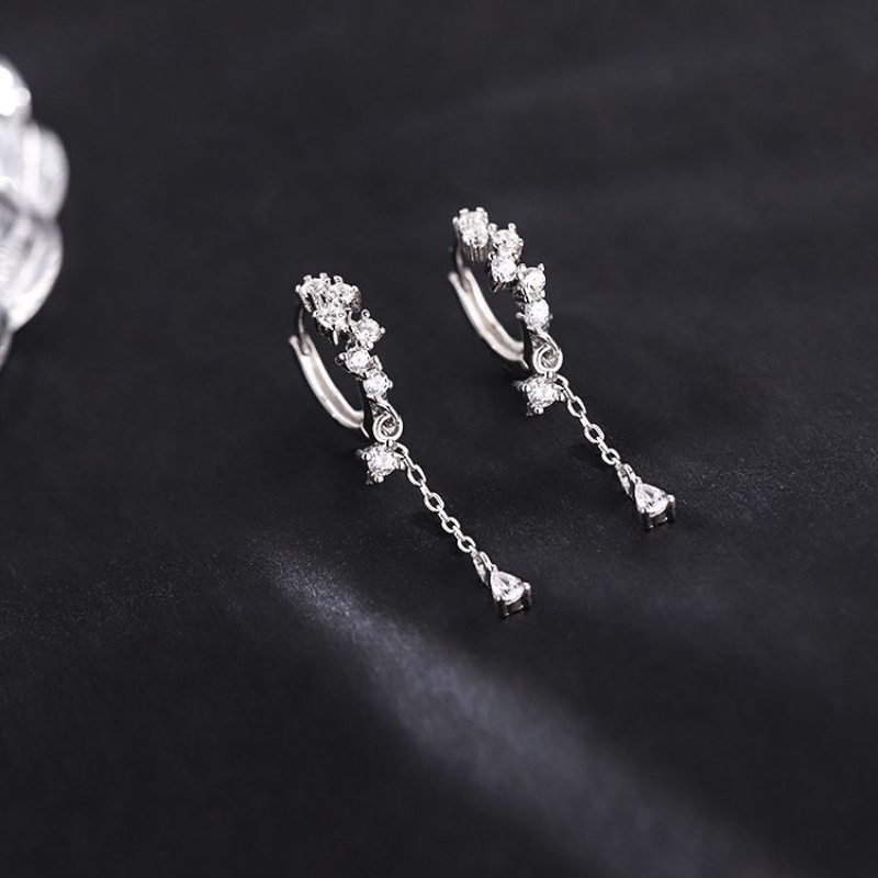 Phụ nữ Hàn Quốc Hoa tai tua rua thời trang độc đáo Hoa tai dài Rhinestone chất lượng cao