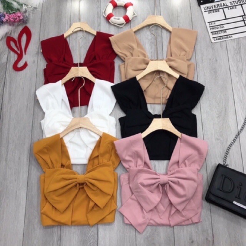 ÁO HAI DÂY XINH ĐẸP / NƠ TRƯỚC / HOT / NƠ BẢNG TO / ULZZANG xinh đejp/ CÔNG CHÚA