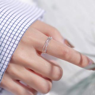 Nhẫn họa tiết chồng chéo kiểu dáng đơn giản phong cách Hàn Quốc