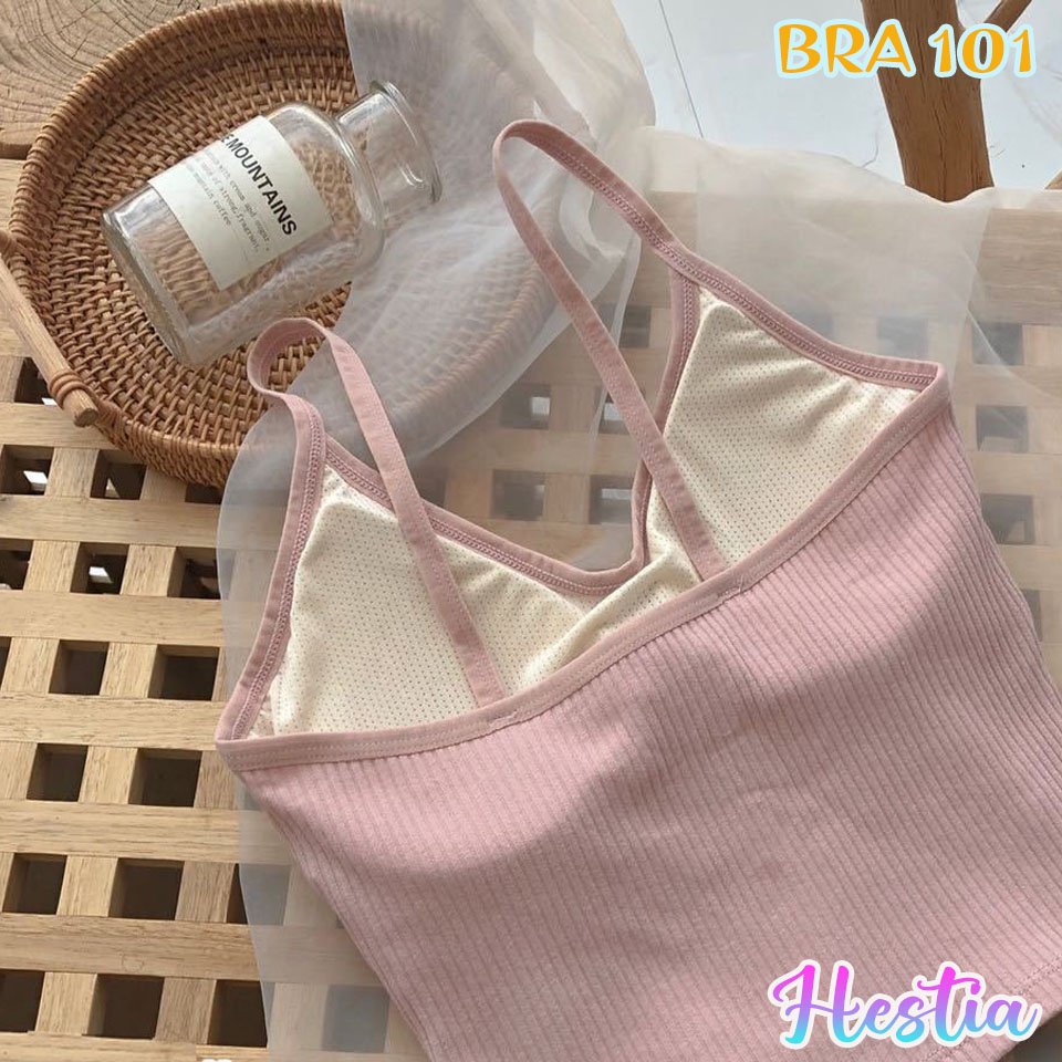 Áo bra hai dây Cotton dệt tăm cúc trước co giãn 4 chiều | BigBuy360 - bigbuy360.vn
