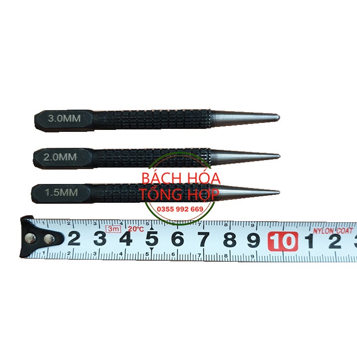 Bộ 3 Đục lấy dấu trên mọi chất liệu đầu hợp kim 1.5mm 2mm 3mm