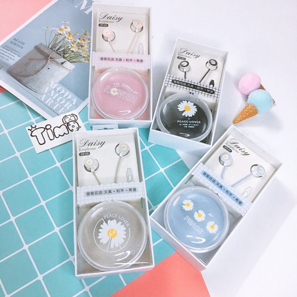 Tai Nghe Dễ Thương Cute Nhét Tai Âm Thanh Hay Có Mic Kèm Hộp Đựng Xinh Hỗ Trợ ĐT Android ip,ĐT táo Samsung Laptop