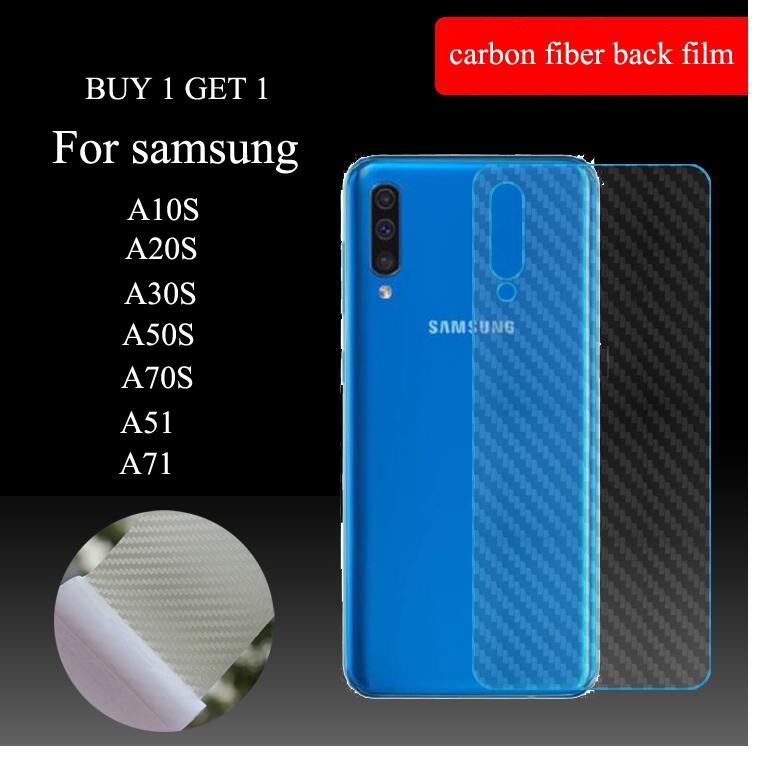 Bộ 3 tấm dán lưng mặt sau vân carbon 3D chống xước cho điện thoại Samsung A10, A10S, M20, A20, A30, A30S, A50, A50s, A70