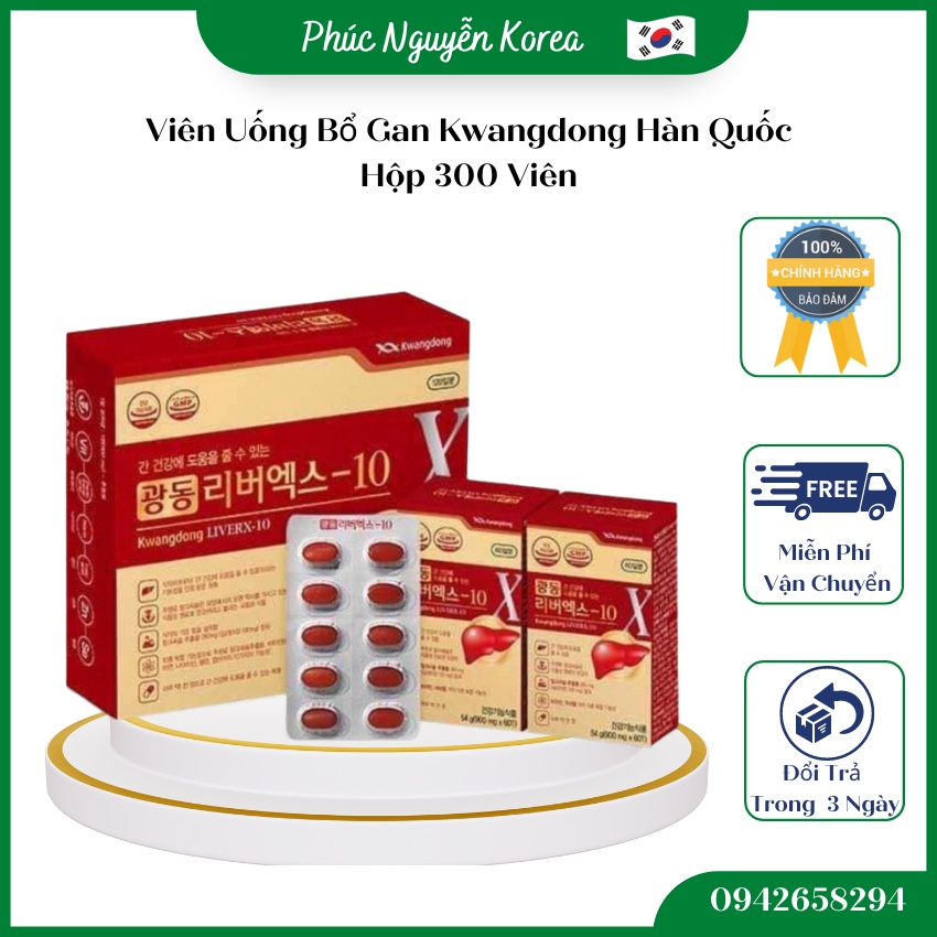 Viên Uống Bổ Gan Kwangdong LiverX-10 Hàn Quốc, Hộp 120 Viên, Giúp Giải Độc Gan