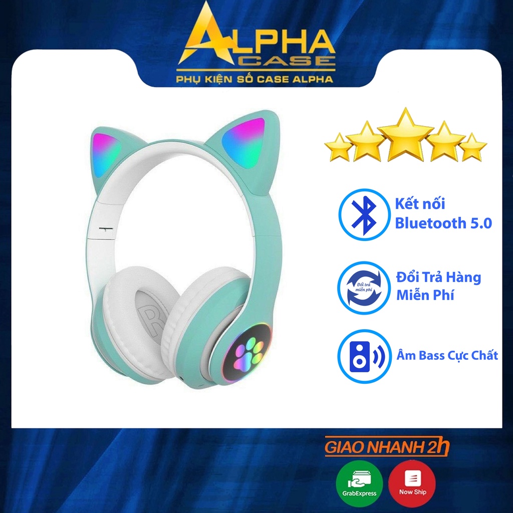 Tai Nghe Mèo Kết Nối Bluetooth Chụp Tai,Headphone Tai Mèo Dễ Thương Có Mic,Âm Bass Mạnh Mẽ[Bảo Hành 12thán]