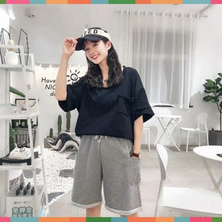 Áo váy xẻ tà cổ tim túi ngực ulazzang hot - áo phông giấu quần