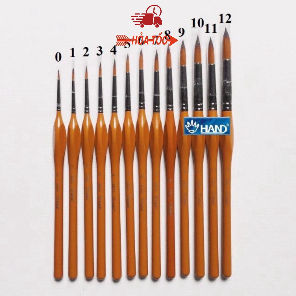 Cọ vẽ màu nước đầu nhọn, Cọ Hand thân vàng mã ZBS2, Cọ đi nét