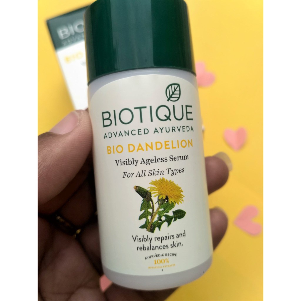 Serum Làm Sáng Da, chống lão hóa Biotique Bio Dandelion Visibly Ageless