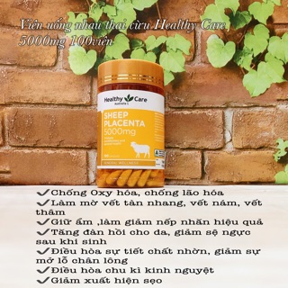 Nhau thai cừu healthy care 100 viên úc