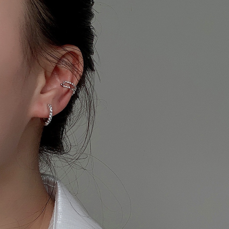 Khuyên Tai Nữ Bông Tai Tròn Đính Đá Nhân Tạo Lấp Lánh