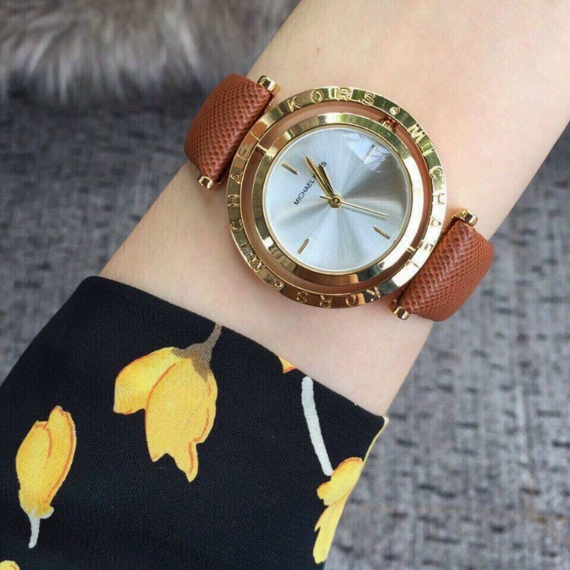 Đồng hồ nữ Michael Kors Dây da mặt xoay độc đáo cá tính mã MK360 | BigBuy360 - bigbuy360.vn