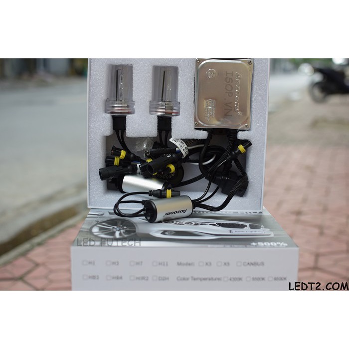 [LEDT2 ISOP] X - Nova HID Xenon Conversion Kit 55w CANBUS tăng sáng +500% [Số lượng: 1 cặp] [Bảo hành 2 năm]