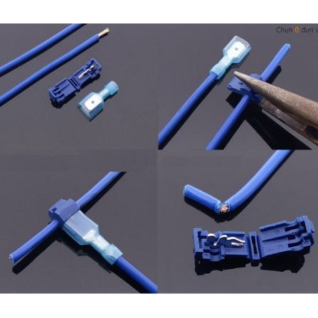Combo 30 chiếc cút nối dây điện nhanh, Cút nối chữ T phân nhánh, dùng cho dây 0.75-2.5m2 (màu xanh)