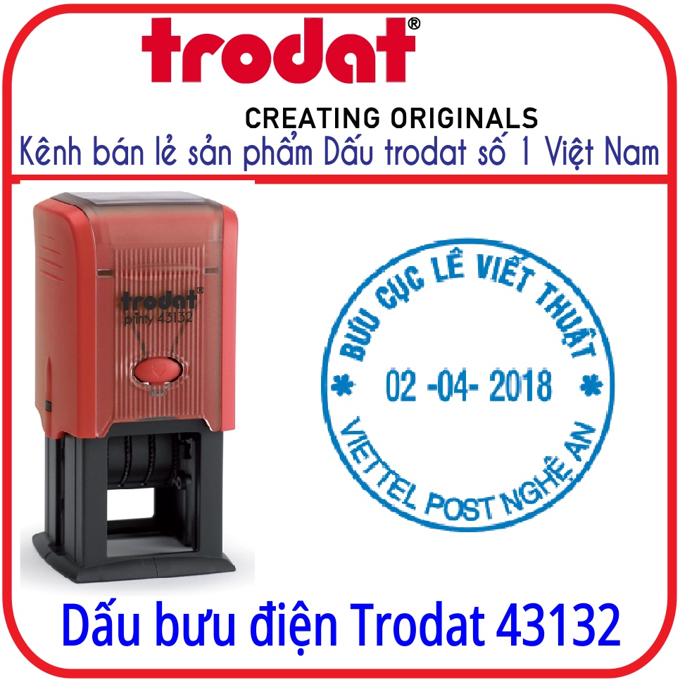 Khắc dấu Bưu Điện có ngày tháng năm thay đổi (Trodat 43132)