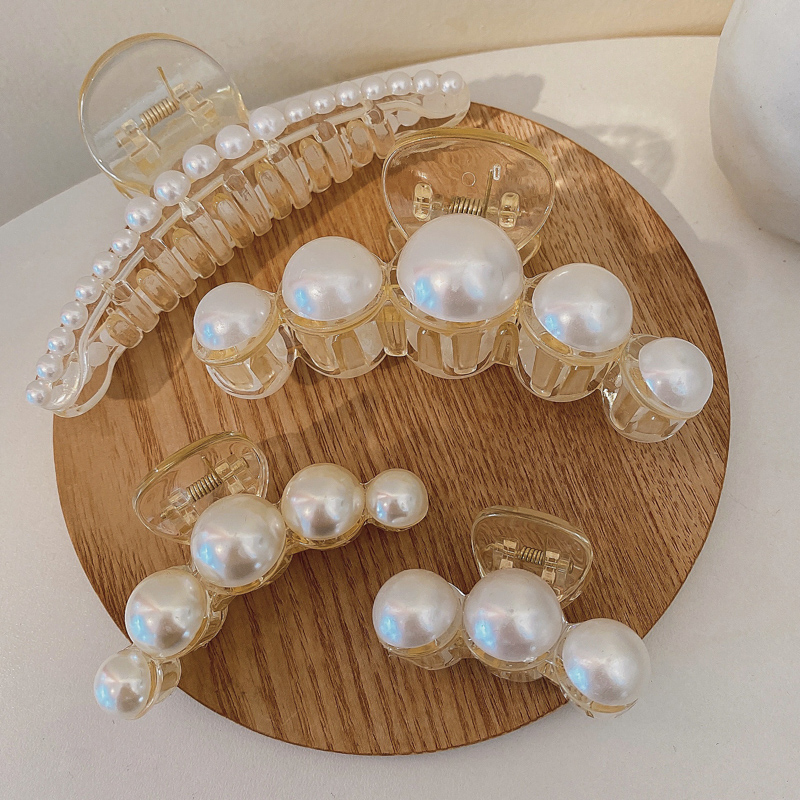 Kẹp Tóc Đính Ngọc Trai Lớn Thanh Lịch Phong Cách Hàn Quốc