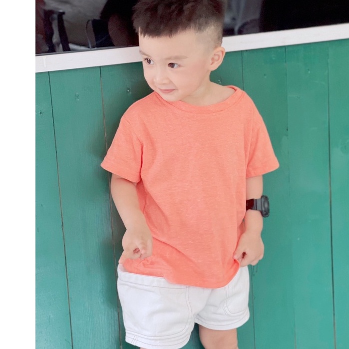 Áo thun bé trai bé gái Batala Kids, Áo phông trẻ em Trơn cotton xược hai chiều thoáng mát mùa hè cho bé từ 10-25kg ANM68