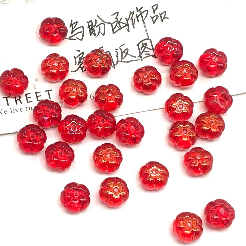 5 trái bí ngô nhỏ 8*10mm nguyên liệu làm trâm làm trang sức cố trang cosplay cổ phục