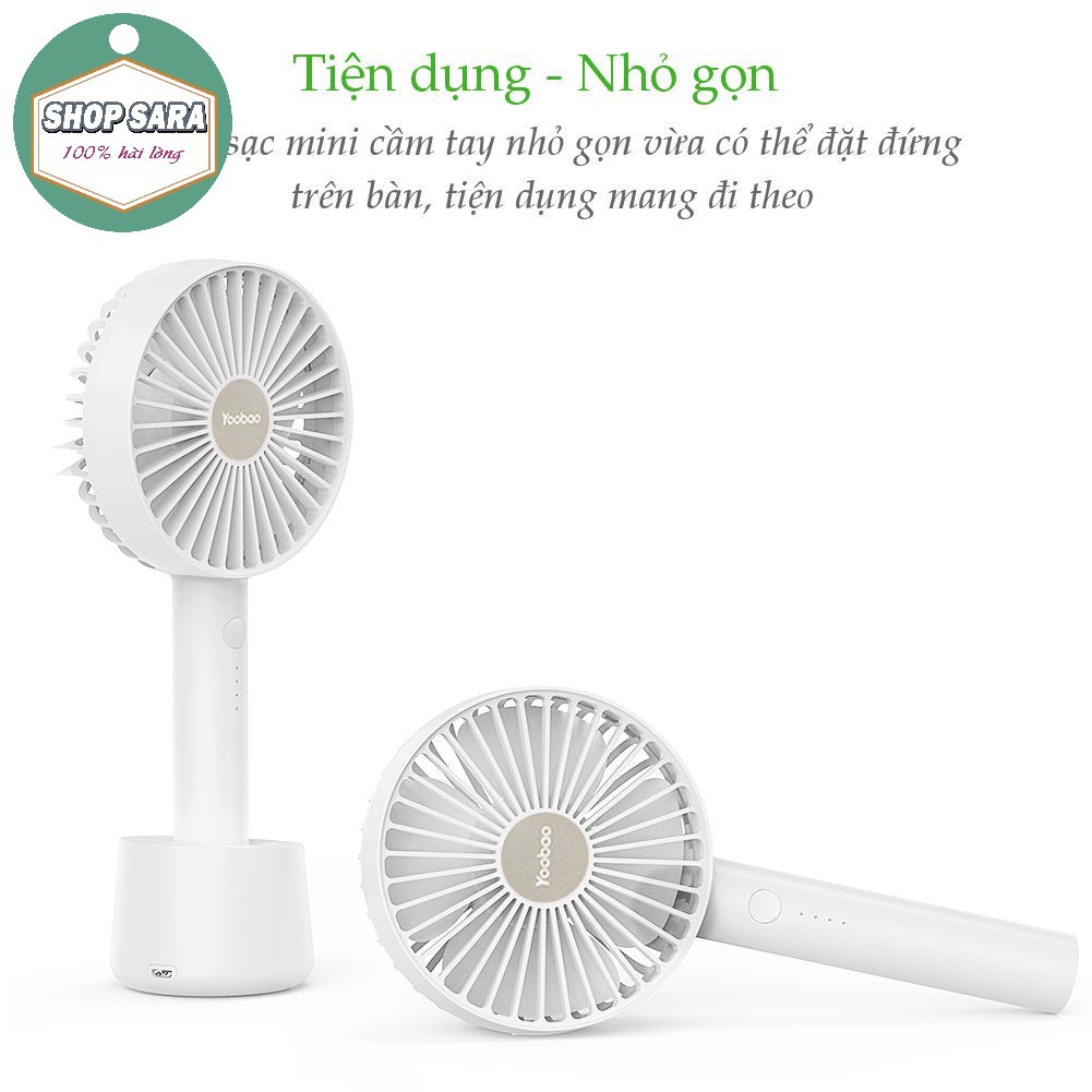 Quạt Mini Cầm Tay Đặt Bàn YOOBAO F02 2500mAh [Hàng Chính Hãng] shopsara