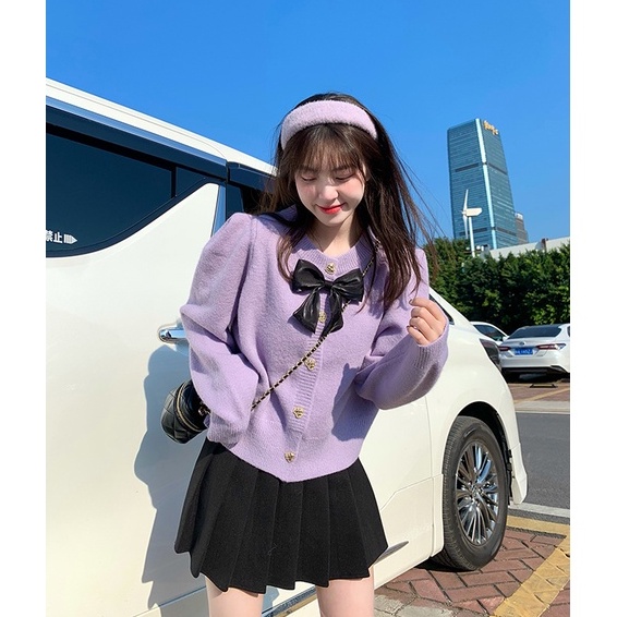 Áo khoác cardigan dệt kim Xiaozhainv phong cách Hàn Quốc xinh xắn thời trang cho nữ