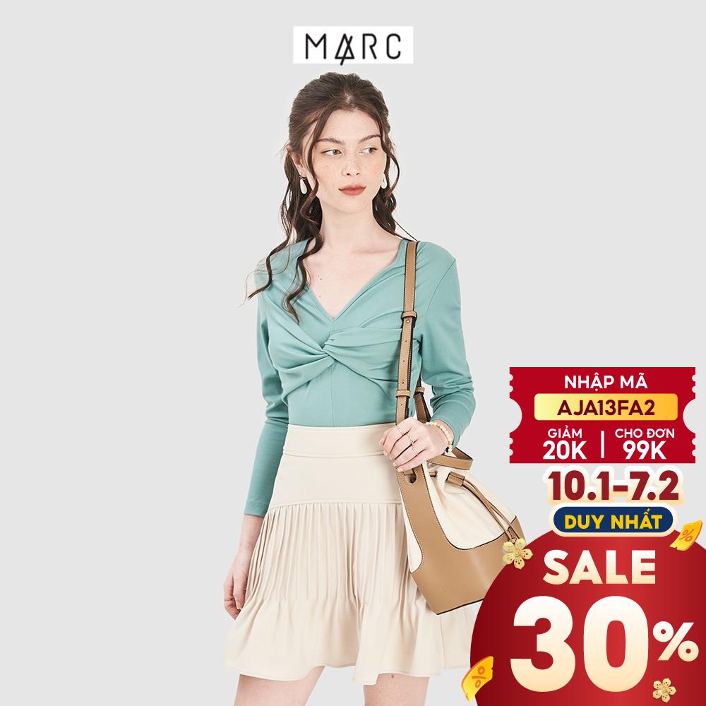 Áo thun nữ MARC FASHION cổ tim tay dài form ôm