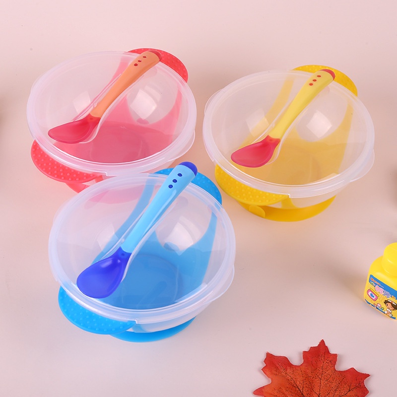 Muỗng Tập Ăn Trong Suốt Có Giác Hút Tiện Dụng Dành Cho Bé