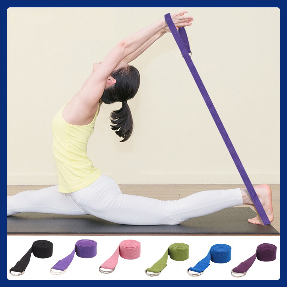 Dây tập Yoga Cotton loại tốt dài 1,8m x 3,8cm hỗ trợ tập động tác khó, tăng độ dẻo uốn người tập Yoga YO20