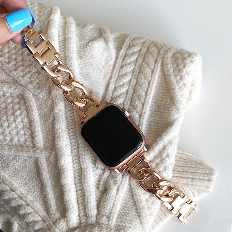 Dây Xích Đeo Đồng Hồ Bằng Kim Loại Cho Apple Watch Series S8 7 Ultra SE S6 40mm 41mm 45mm 41mm 49mm iwatch 3 4 5 6 7 8