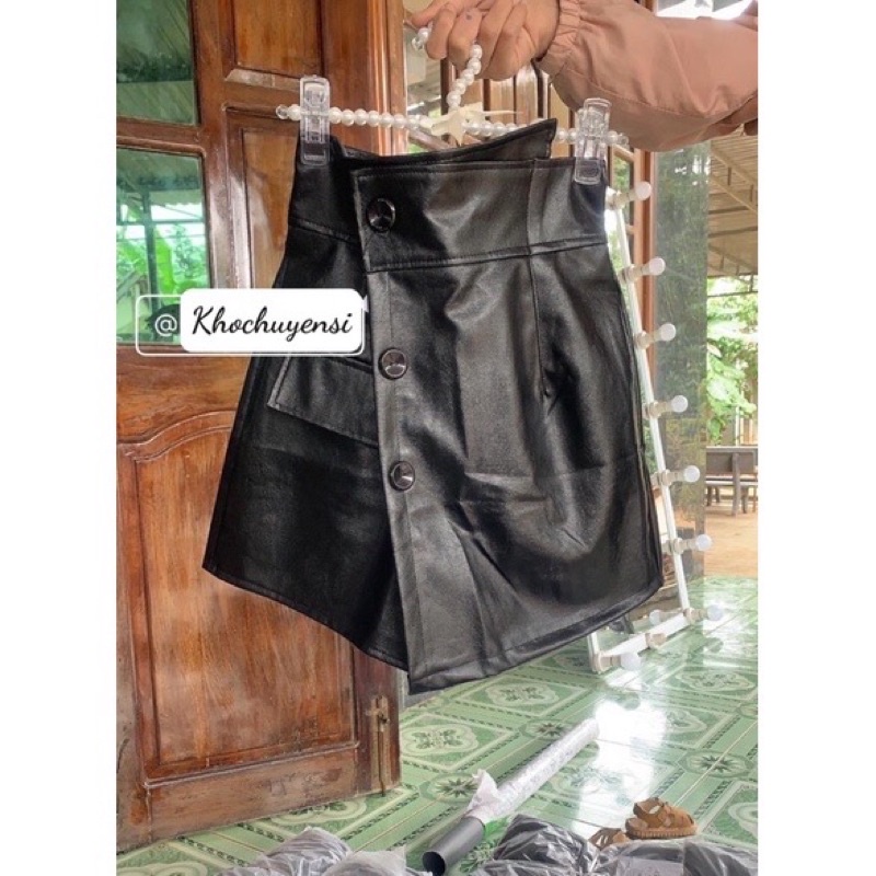 Gomboutique77, QUẦN VÁY DA MÀU ĐEN NÂU HOT HIT HIỆN ĐẠI THỜI TRANG quần da 3 khuy🌾🌾🌾🌾🌾T8777
