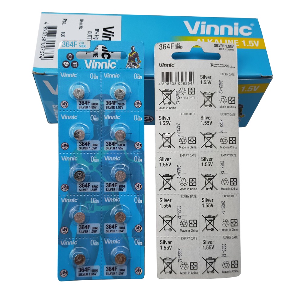 Pin đồng hồ oxit bạc Vinnic 364/ SR621SW / SR60 / 364F (Loại tốt - Giá theo số viên)