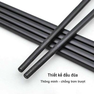 Bộ 10 đôi đũa ăn cơm hợp kim, khảm bọc vàng phong cách Nhật Bản - Abie’s House