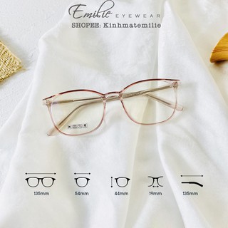 Gọng kính vuông bầu nhựa dẻo nam nữ Emilie eyewear phụ kiện thời trang 8244