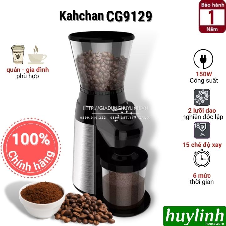 [Mã ELHAMS5 giảm 6% đơn 300K] Máy xay cà phê chuyên nghiệp Kahchan CG9129 - 150W