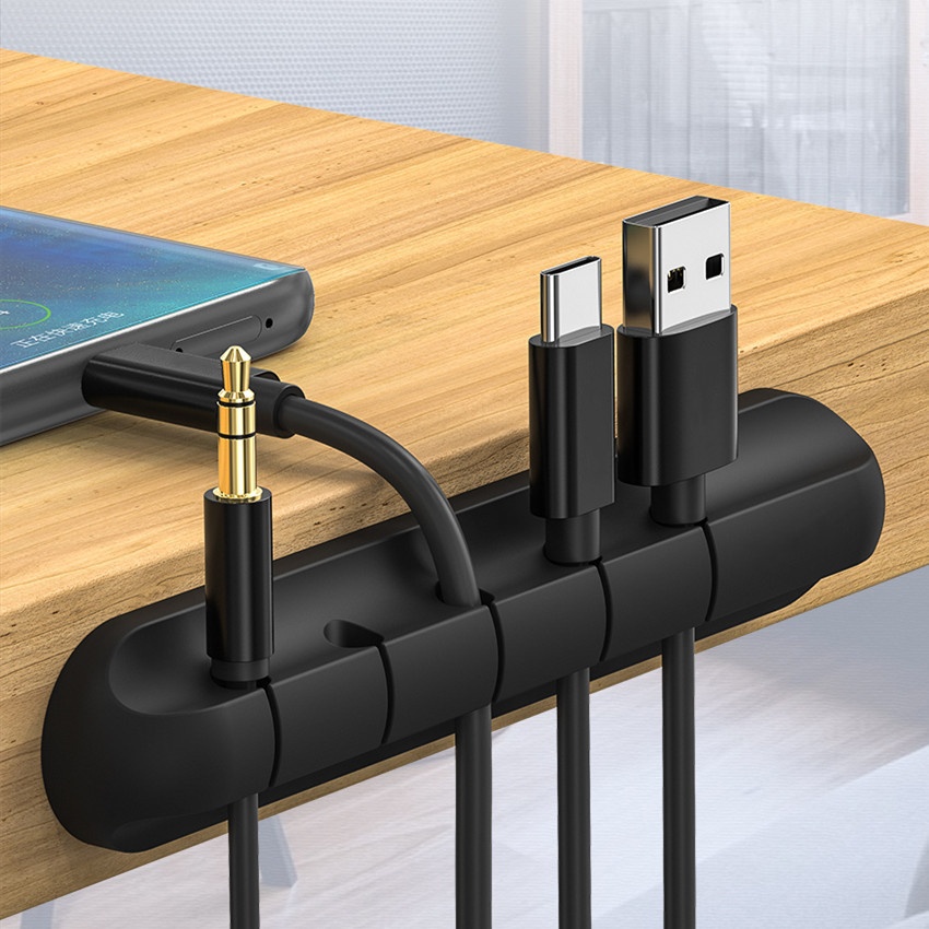 Kẹp Cố Định Dây Cáp 3/5 / 7 Bằng Silicon Để Bàn Tiện Lợi Giá Đỡ