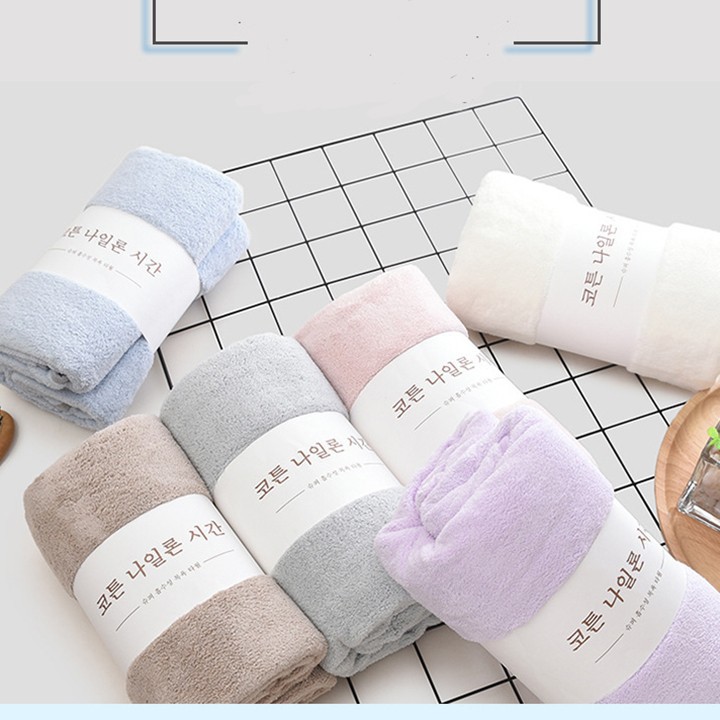 Khăn Tắm Cotton 100 % Xuất Hàn Siêu mềm 70cm x 140cm Siêu Thấm Hút Phụ Kiện Đồ Dùng Phòng Tắm áo choàng tắm