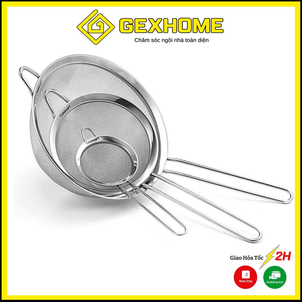 Set 3 rây lọc Cuisinart Pháp chất liệu thép không gỉ, rây mịn