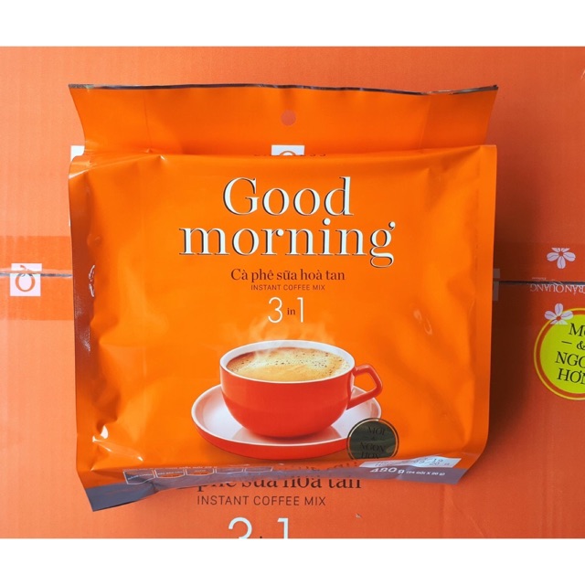 Cafe Sữa Hòa Tan Trần Quang &quot;Good morning&quot; 480gr (24 gói x 20gr)