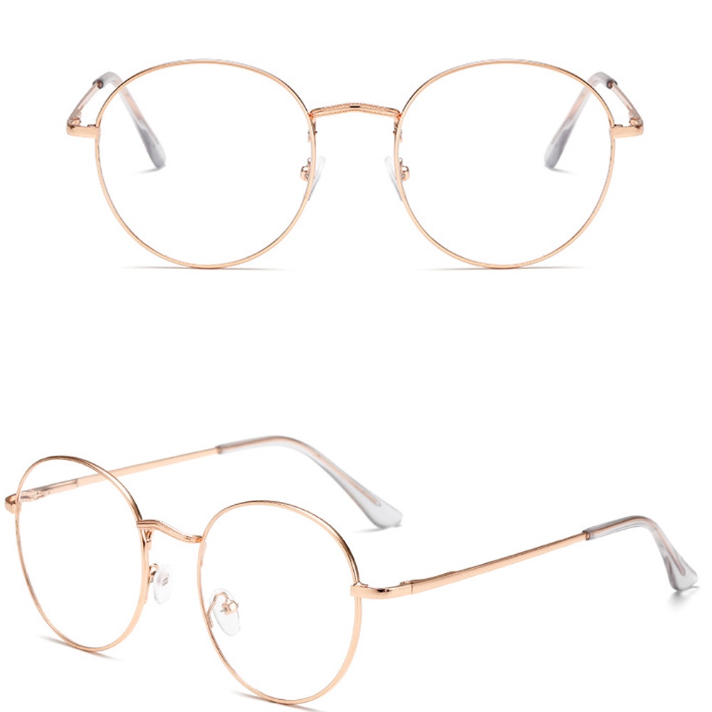 Mắt kính gọng kim loại tròn chống ánh sáng xanh thời trang cho nam và nữ