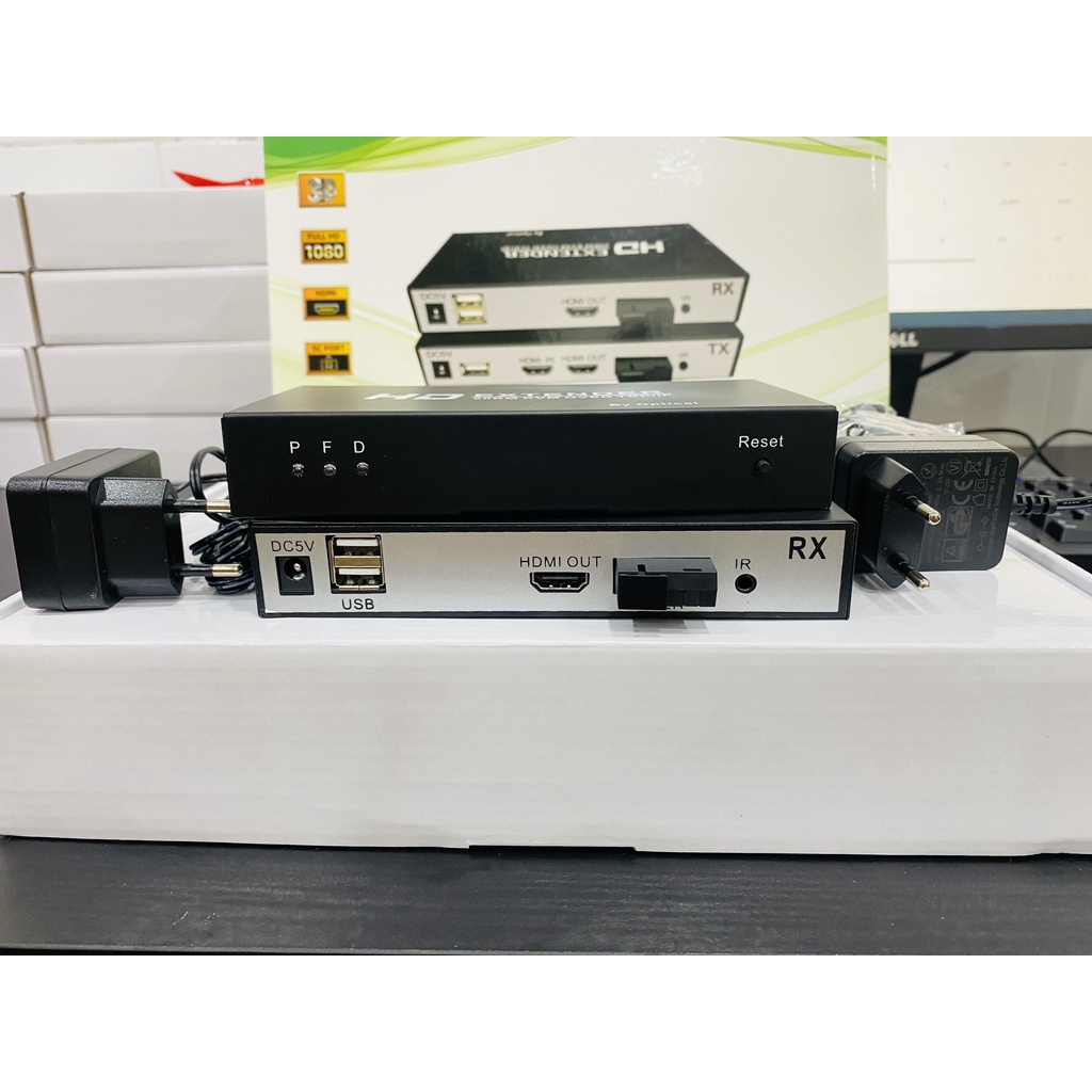 Bộ kéo dài tín hiệu HDMI qua cáp quang SC có USB 1080P 20Km