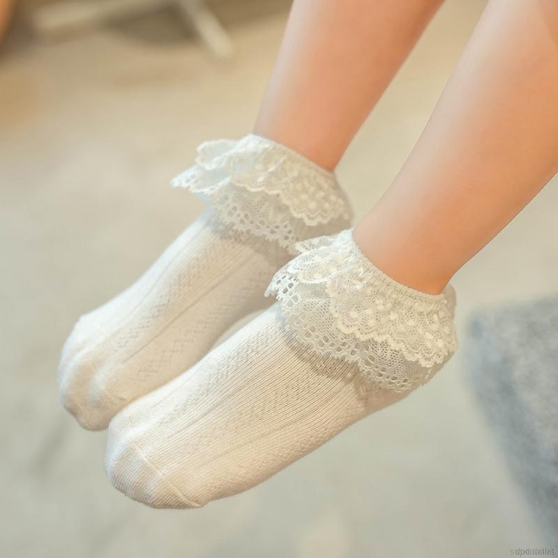 Vớ hai lớp thêu ren trang trí dành cho bé gái