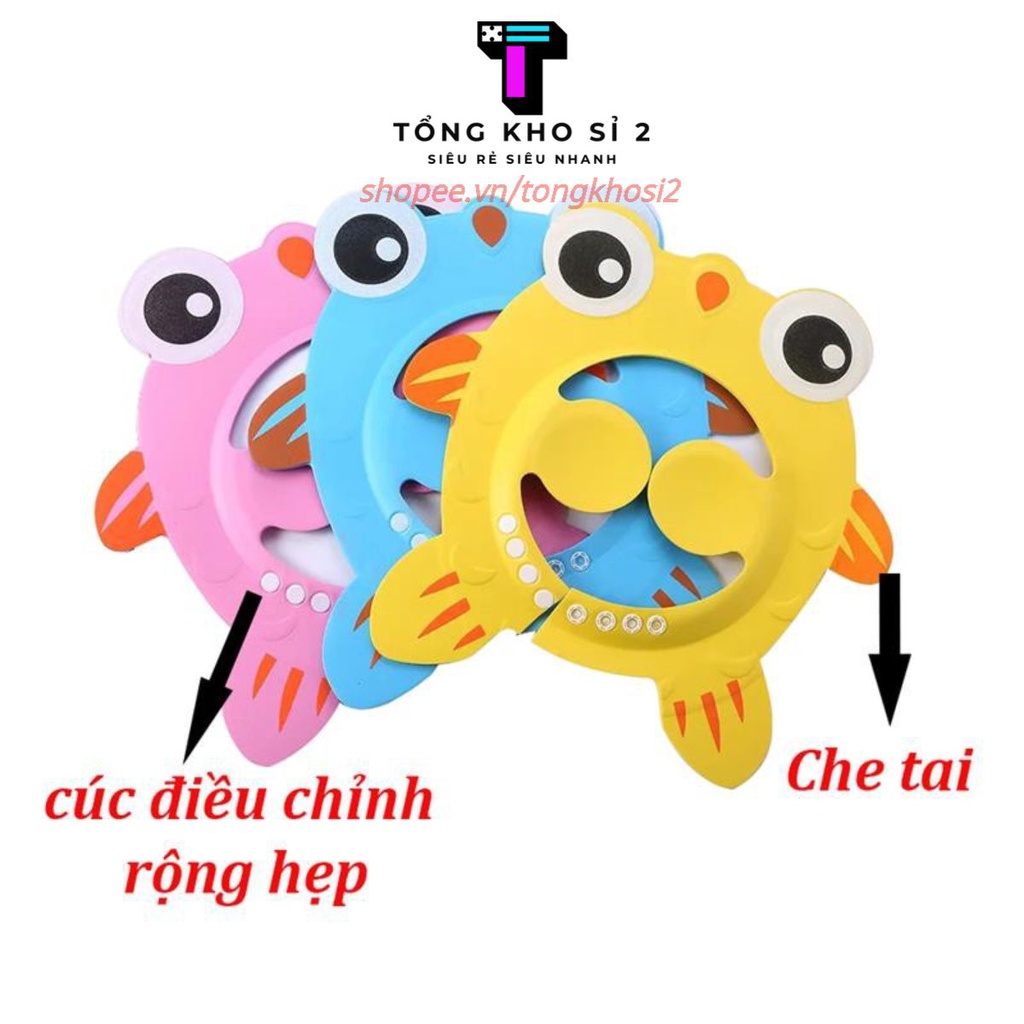 Mũ gội đầu hình cá 3D, Nón silicon siêu mêm gội đầu cho bé - #mugoidauchobe