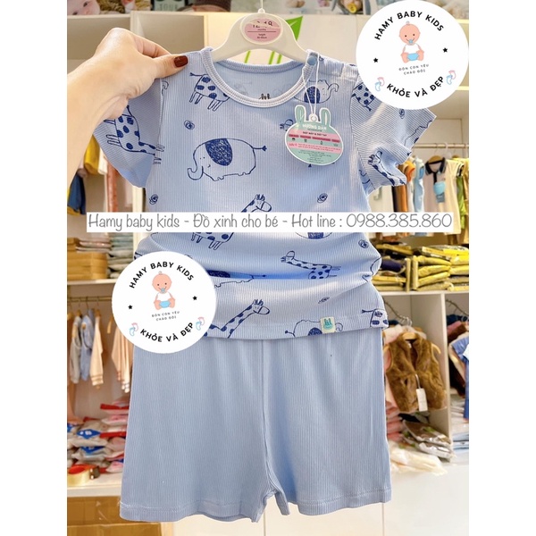 Little Love Bộ Cộc Tay Chất Thun Tăm In Tràn Lil Mềm Mại Thoáng Mát Cho Bé Trai Bé Gái