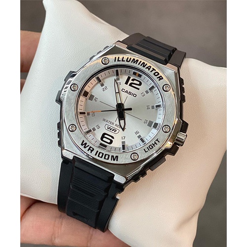 Đồng Hồ Nam Dây Nhựa Casio Standard MWA-100H-7AVDF Chính Hãng - MWA-100H-7A Gờ Kim Loại